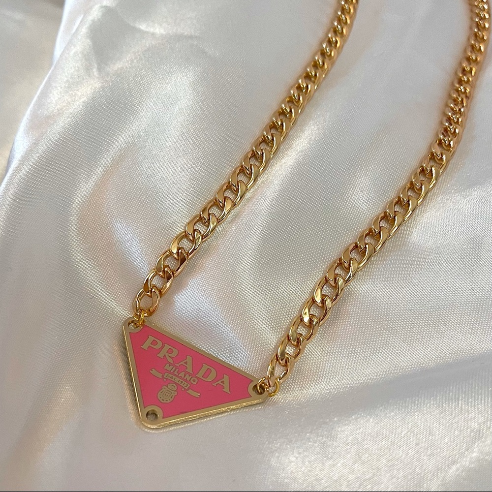 Authentic Repurposed Pink Vintage Prada Chain